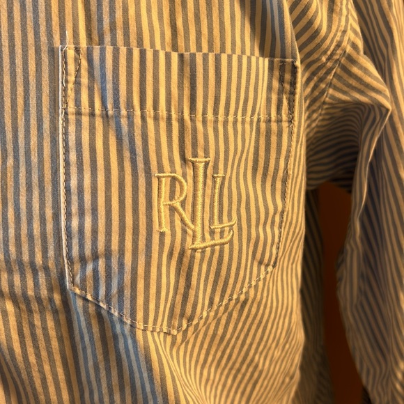 Women’s pin stripped blue pajamas Ralph Lauren size medium - Picture 2 of 6